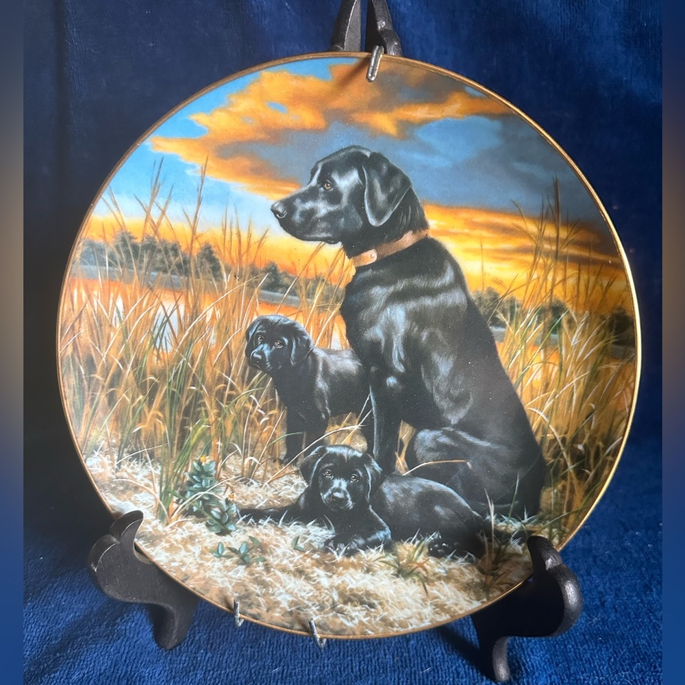 Labrador Retriever Black Lab Collector Plate Christie Hamilton Collection 4727B